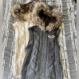 Hollister Knit Vests w/ hood Size Small